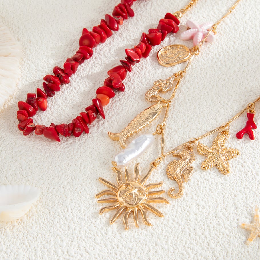 1 Set Romantik Katmanlı Kolyeler Resim6