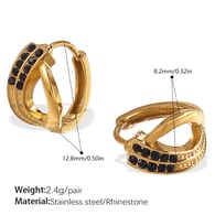 EH1153BKG Pendientes pequeños de diamantes negros Imagen7