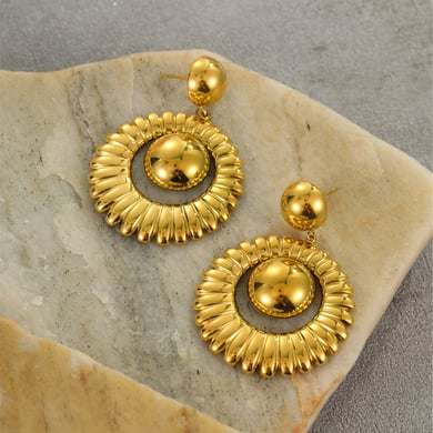 Luxurious Series Elegant Geometric Stainless Steel  Women's Dangle Earrings h5 Picture3
