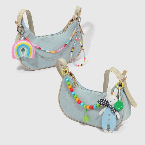 1 pièce de breloques de sac en perles colorées