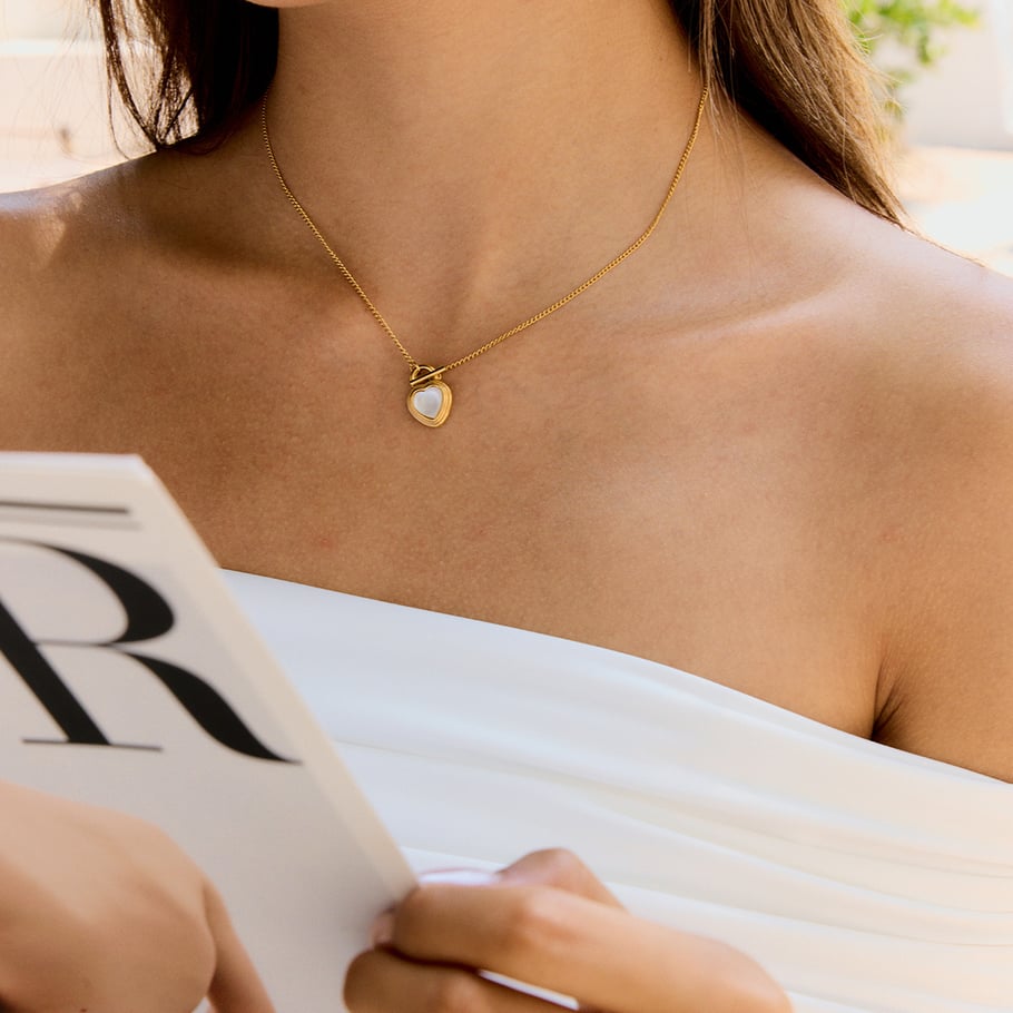 1 Piece Gorgeous Series Elegant Heart Stainless Steel Gold Color Women's Pendant Necklaces Picture9
