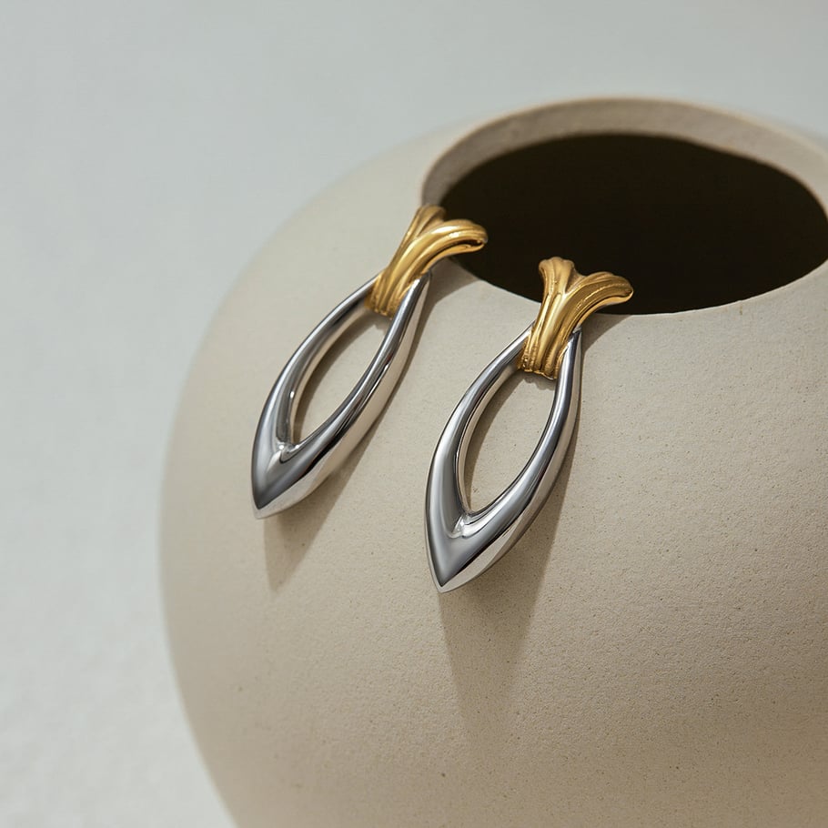1 Paar Persönlichkeit Fisch Edelstahl Gold Farbe Damen Ohrstecker Bild6