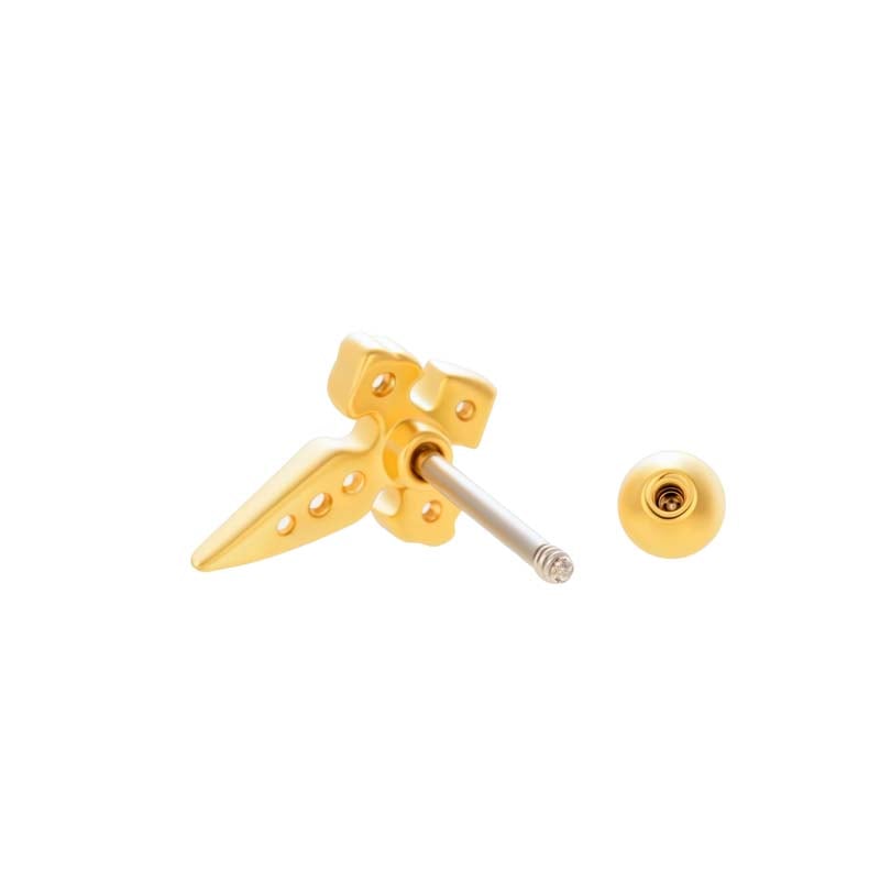 1 Piece Delicate Cross Copper Gold Color Zircon Women's Piercings Earrings Picture6
