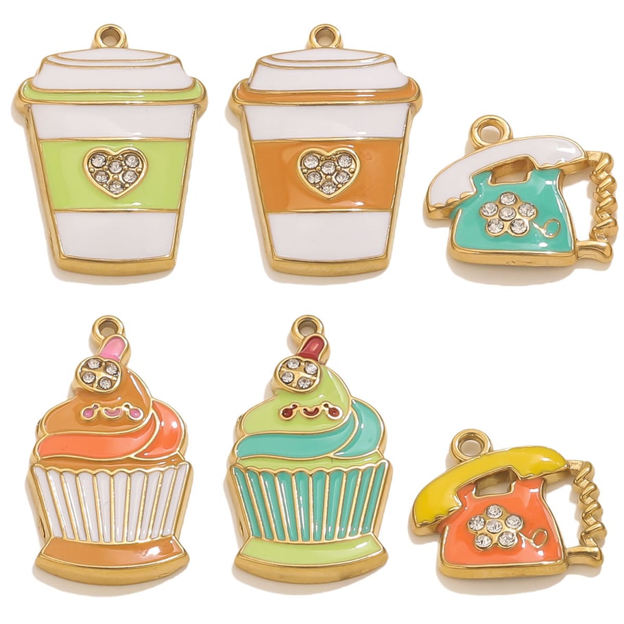 1 stuk grillige cupcake roestvrij staal goudkleurige dameshangers Afbeelding5