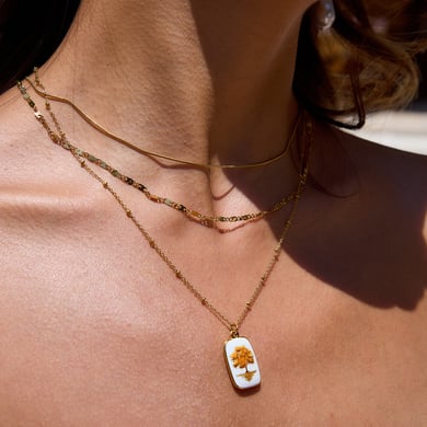 1 Piece Retro Tree Stainless Steel Gold Color Women's Pendant Necklaces h5 Picture4