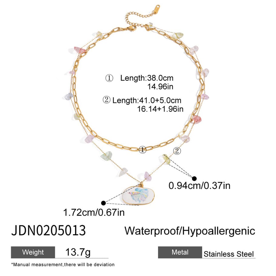 1 Piece Tropical Fish Stainless Steel Gold Color Women's Pendant Necklaces Picture2