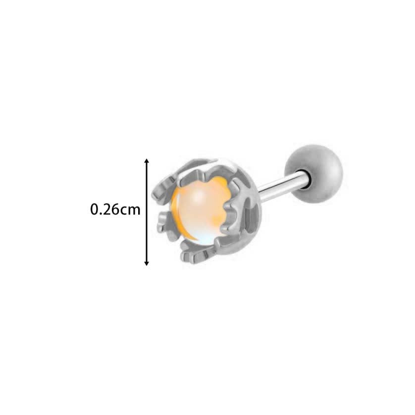 1 Piece Colorful Globular Copper Gold Color Women's Piercings Earrings Picture2