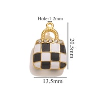 Tasche mit Gitter-Punkt-Diamant-Muster Bild4