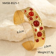 NMSB-B525-1 Pulsera de ágata roja Imagen3