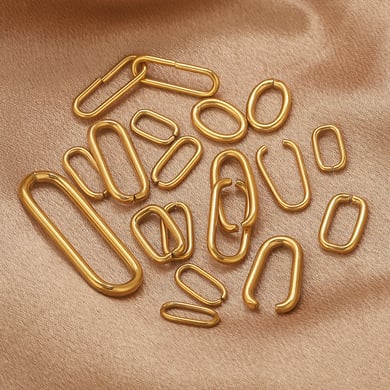 1 Stück DIY Anhänger Verschluss Edelstahl Gold Farbe Schmuck Charms h5 Bild3