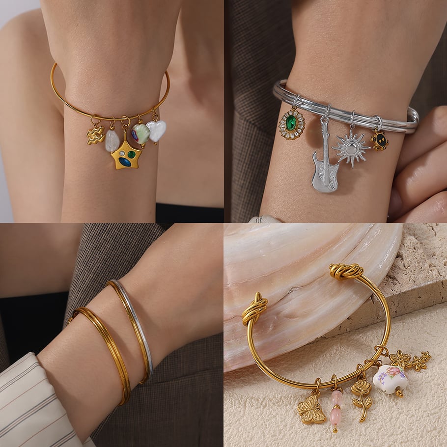 1 Stück einfaches DIY-Armband aus goldfarbenem Edelstahl Bild4