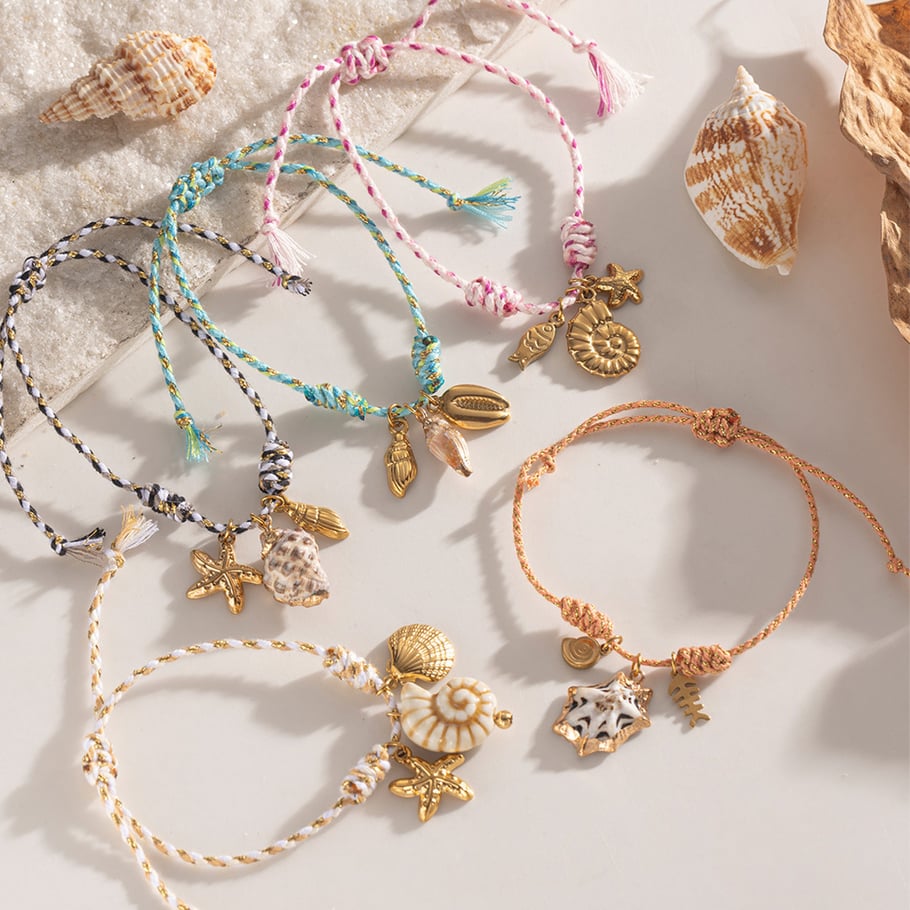 1 Piece Oceanic Stainless Steel  Gold Color Charm Bracelet Picture3