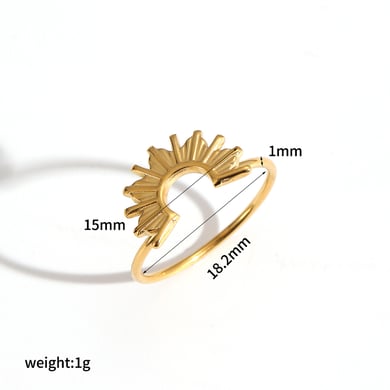 1 juego de anillos geométricos de acero inoxidable en color dorado h5 Imagen5