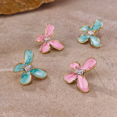 1 paire de boucles d&#39;oreilles à tige en acier inoxydable couleur or pour femme, série Simple, motif animal quotidien h5 Image5