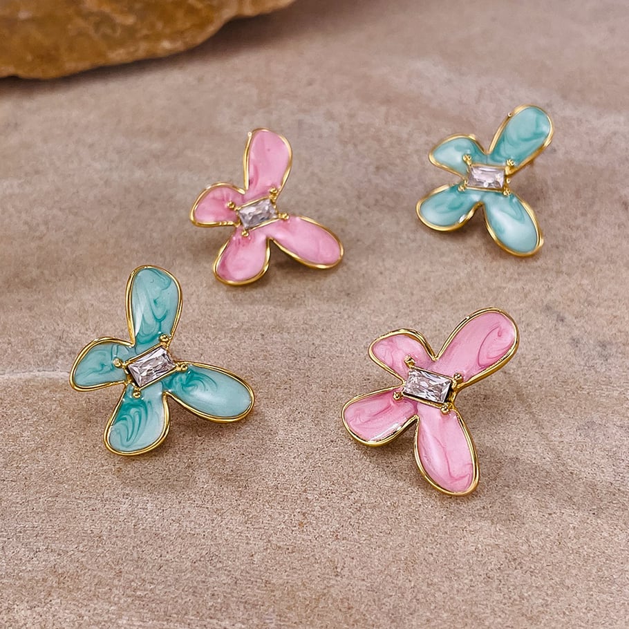 1 paire de boucles d&#39;oreilles à tige en acier inoxydable couleur or pour femme, série Simple, motif animal quotidien Image5