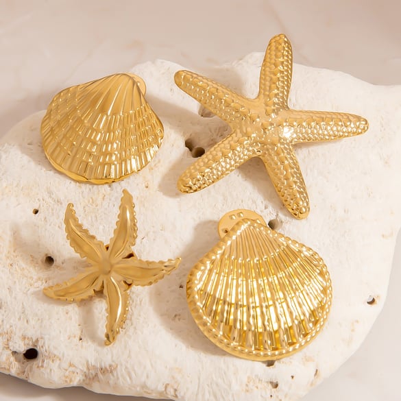 1 Piece Stainless Steel Gold Color Brooch 2