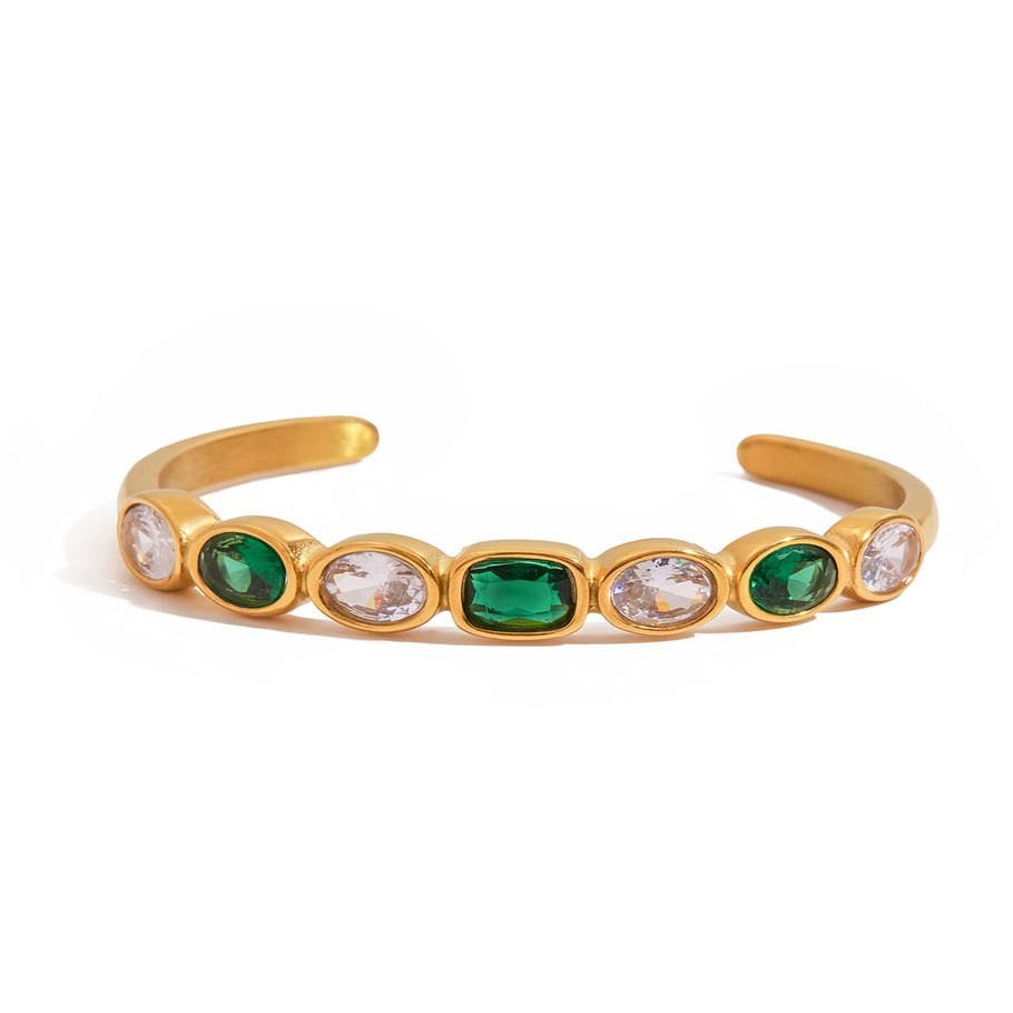 Bracelet classique géométrique en acier inoxydable couleur or pour femme, 1 pièce 