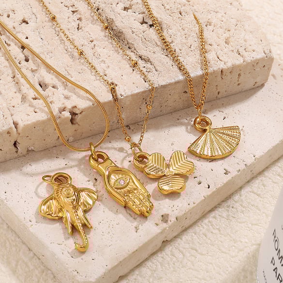 1 Piece Stainless Steel Gold Color DIY Pendant 2