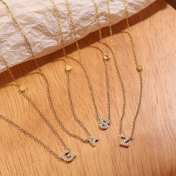 1 Piece Letter Stainless Steel Gold Color Pendant Necklace