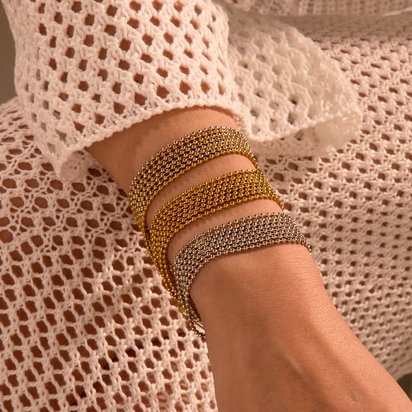 Kette Edelstahl Gold Farbe Damen Kettenarmbänder 2