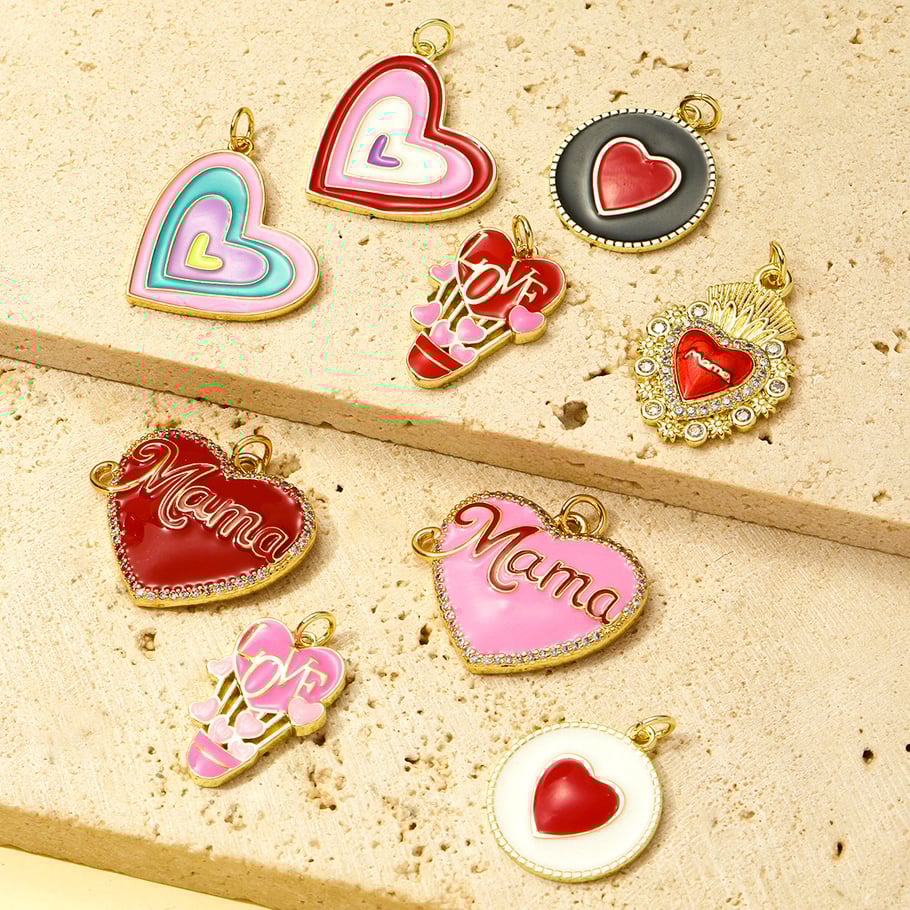 1 Piece Romantic Series DIY Heart Stainless Steel Gold Color Women's Pendants Picture4