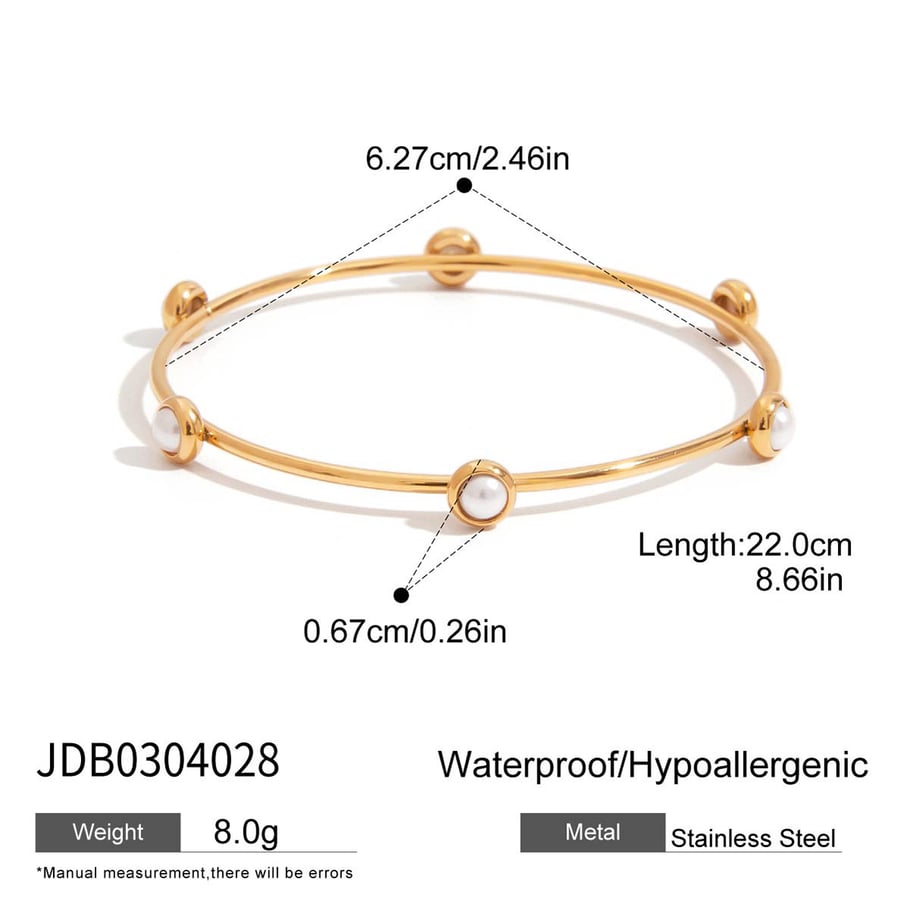 1 Piece Classic Series Retro Geometric Stainless Steel Gold Color Women's Bangles 