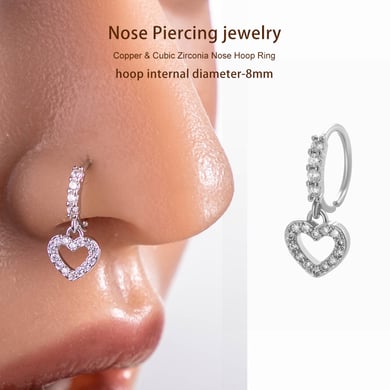 1 pezzo di perno nasale in zircone color rame e oro h5 Immagine5