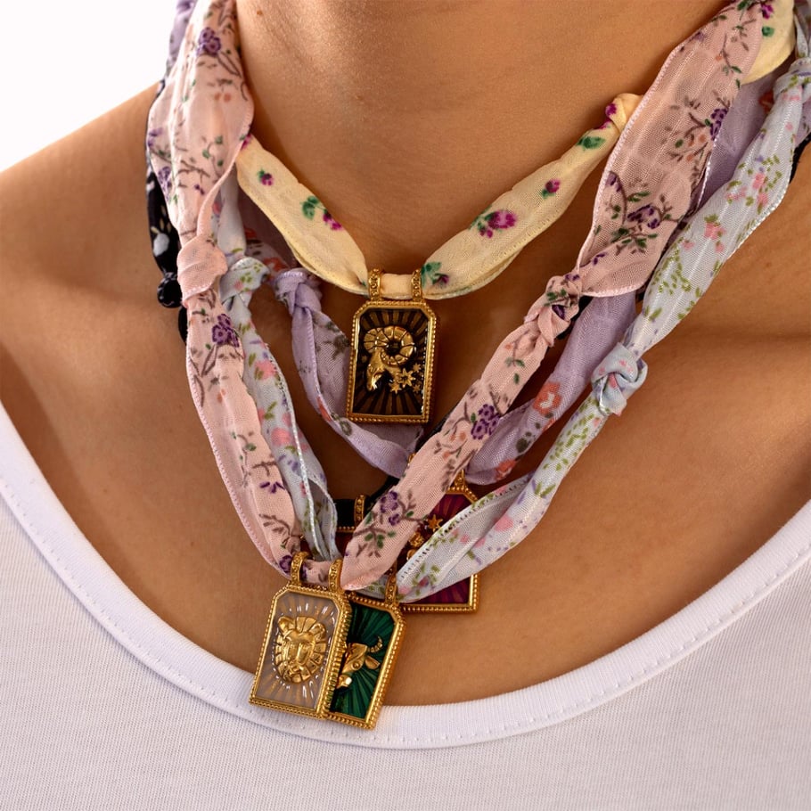 Collier pendentif en acier inoxydable pour femme, motif constellation rétro, 1 pièce Image4