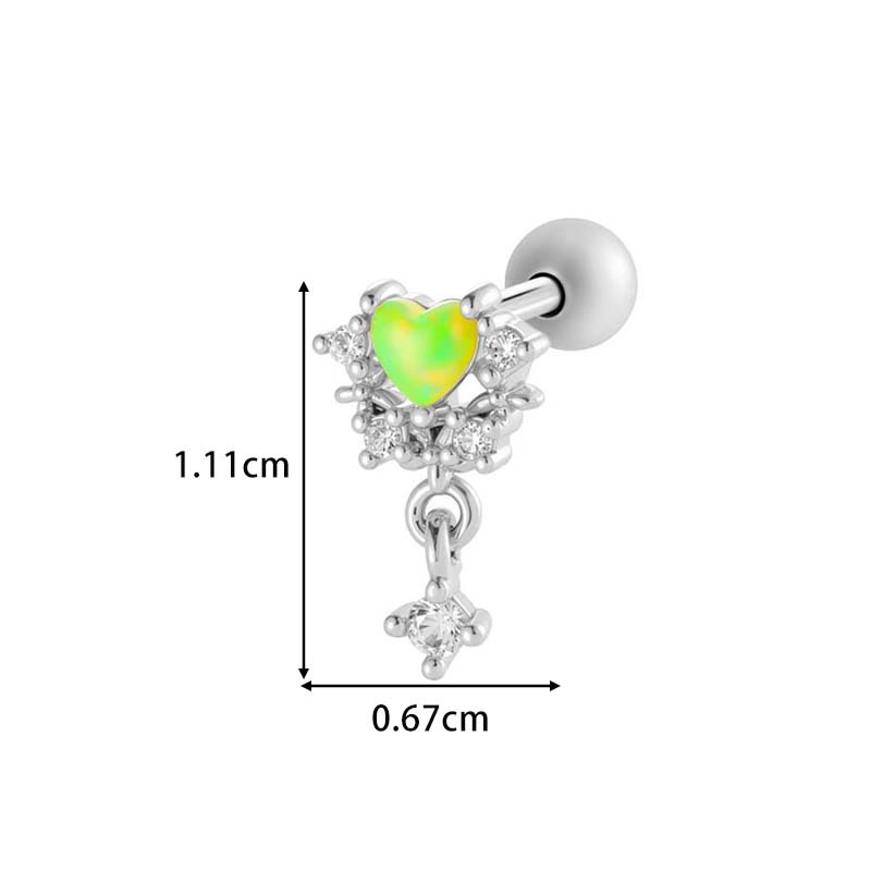 1 Piece Copper Gold Color Zircon Piercings Earrings Picture2