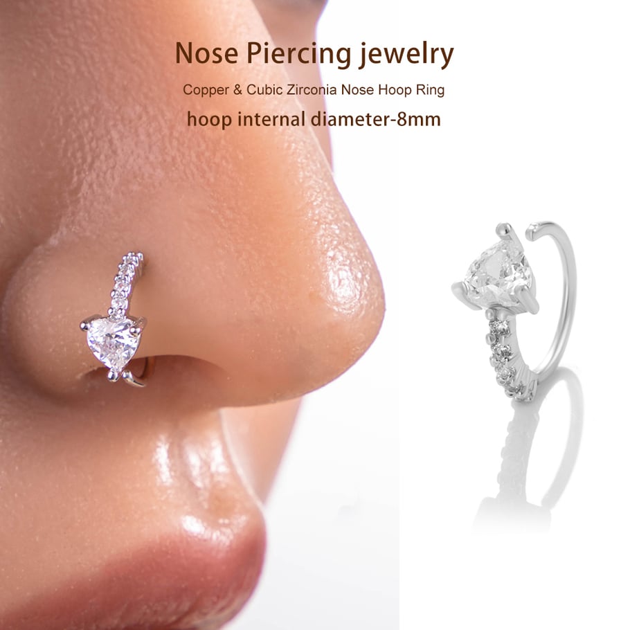 1 piercing para la nariz con circonita color cobre y dorado. Imagen5