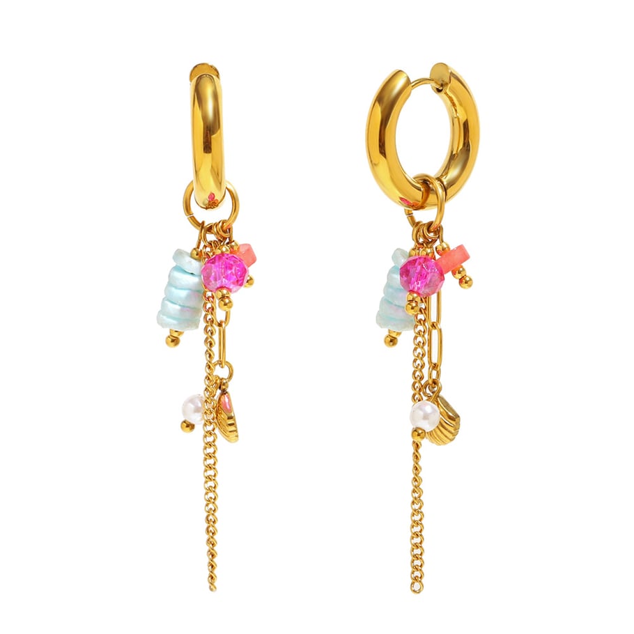 1 paire de boucles d&#39;oreilles pendantes design en pierre naturelle pour femme 