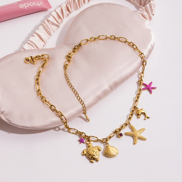 1 Piece Marine Organism Stainless Steel Gold Color Women's Pendant Necklaces