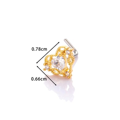 1 pezzo di perno nasale in zircone color rame e oro h5 Immagine2