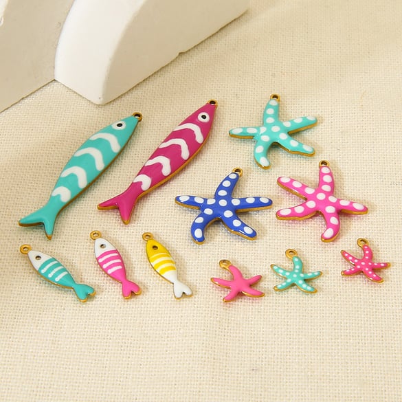 1 Piece Fish Stainless Steel DIY Pendant