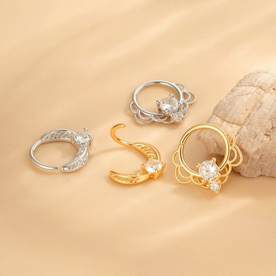 1 pièce de piercing de nez moderne en cuivre doré et zircon pour femme h5 Image3