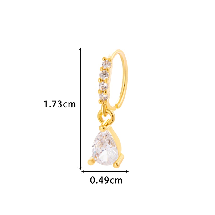 1 Piece Copper Gold Color Zircon  Nose Stud Picture2
