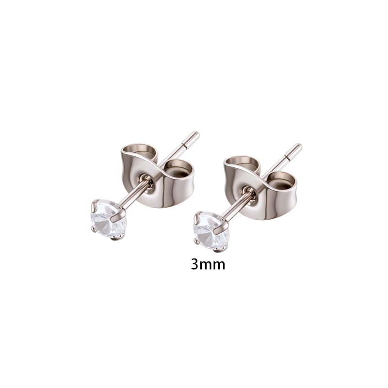 1 Piece Simple Stainless Steel Gold Color Zircon Piercings Earring Picture2
