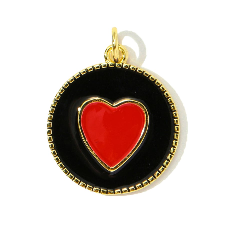 1 Piece Romantic Series DIY Heart Stainless Steel Gold Color Women's Pendants 