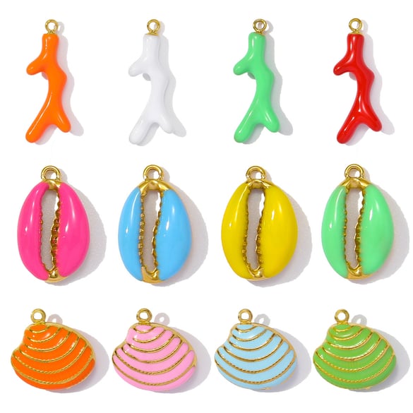 1 Piece Romantic Series DIY Conch Stainless Steel Gold Color Women's Pendants 2