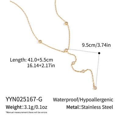1 Piece Stainless Steel Gold Color Pendant Necklace h5 