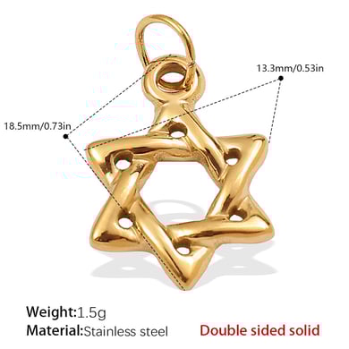 Pendentif DIY en acier inoxydable couleur or 1 pièce h5 