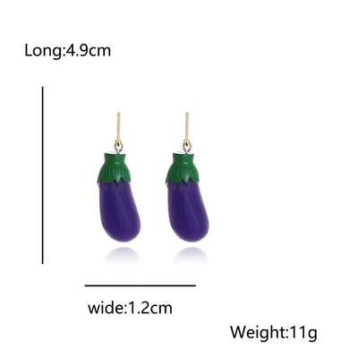 1 Pair Eggplant Resin Drop Earrings h5 