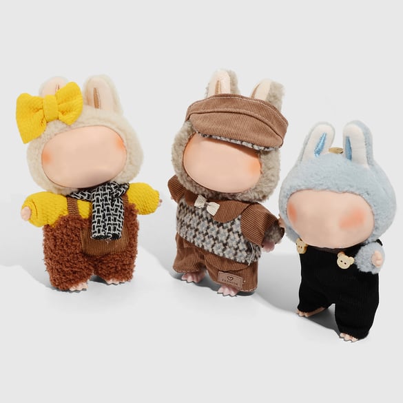 1 Set Cute Plaid Doll Clothes 2