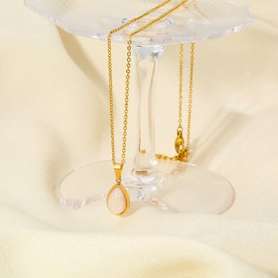 Simple Series Elegant Droplet Stainless Steel  Women's Pendant Necklaces h5 Picture4