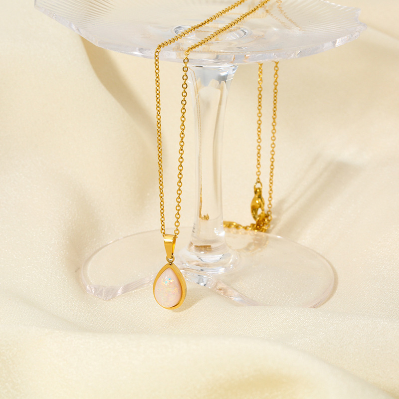 Simple Series Elegant Droplet Stainless Steel  Women's Pendant Necklaces Picture4