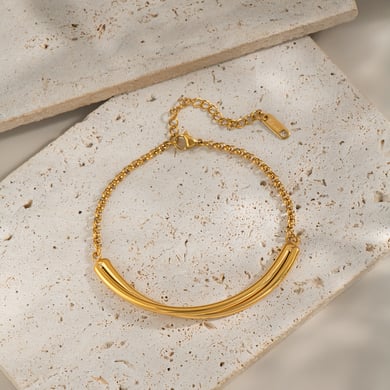 Braccialetti con ciondoli geometrici in acciaio inossidabile color oro, 1 pezzo h5 Immagine4
