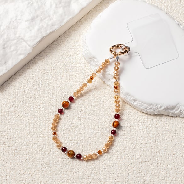 1 Piece Shining Series Transparent Beads Aluminum Phone Strap 2