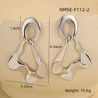 NMSE-F112-2 Çelik renkli düzensiz küpeler Resim3