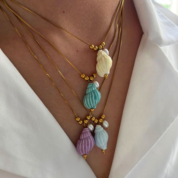 1 Piece Colorful Shell Pendant Necklace 2