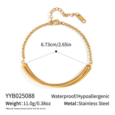 Braccialetti con ciondoli geometrici in acciaio inossidabile color oro, 1 pezzo h5 
